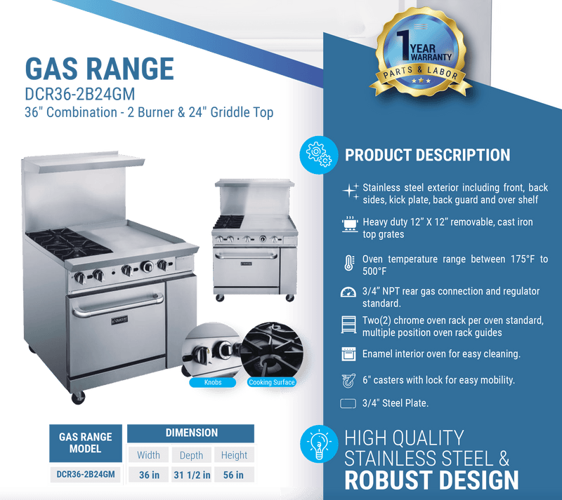 Dukers Gas Oven Range - CulinaryProfis