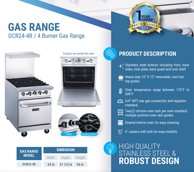 Dukers Gas Oven Range - CulinaryProfis
