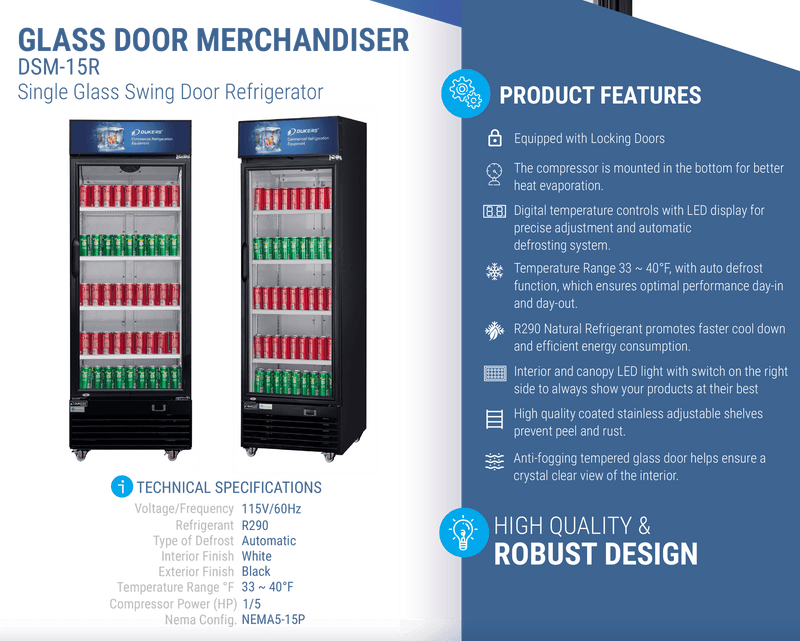 Dukers Merchandiser Refrigerator - CulinaryProfis