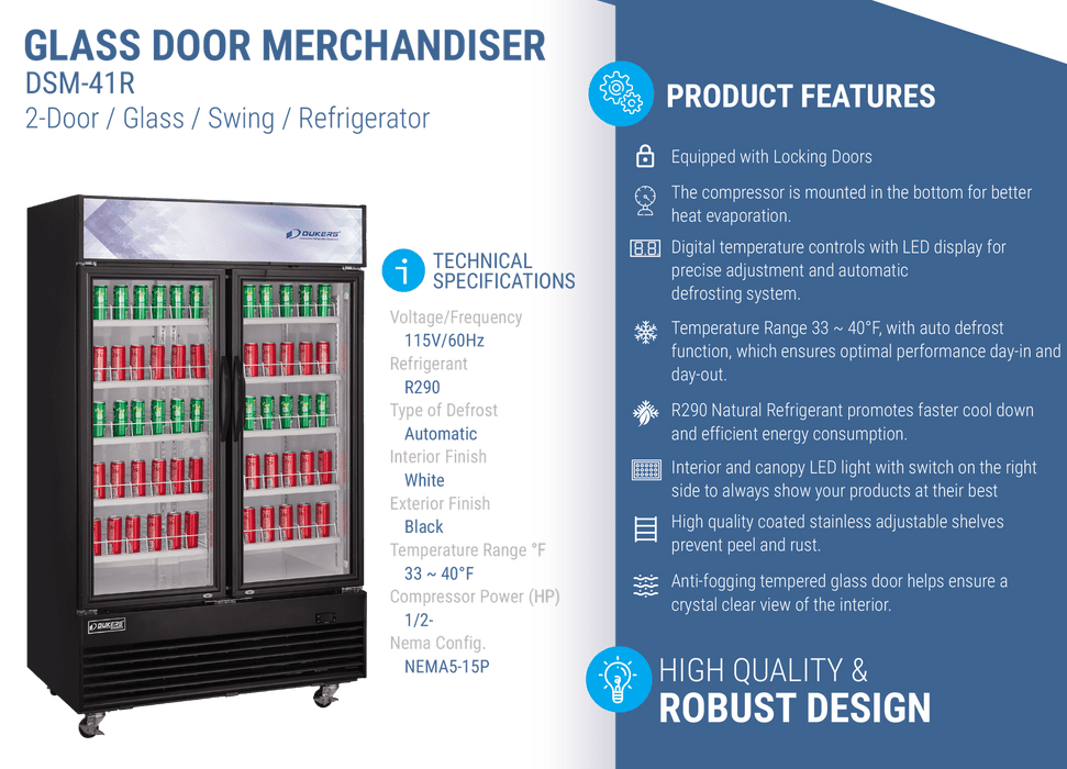 Dukers Merchandiser Refrigerator - CulinaryProfis