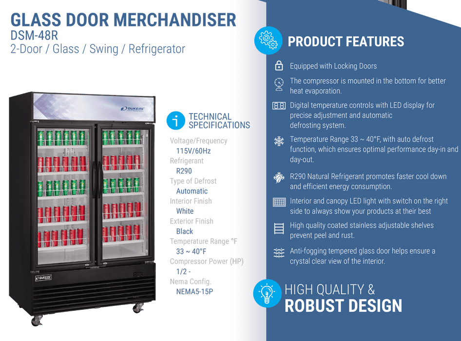 Dukers Merchandiser Refrigerator - CulinaryProfis