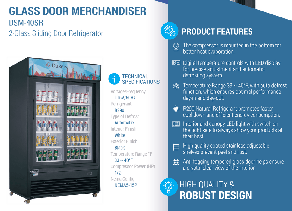 Dukers Merchandiser Refrigerator - CulinaryProfis