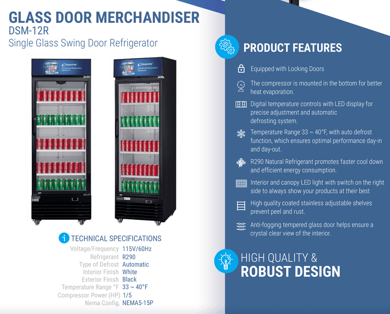 Dukers Merchandiser Refrigerator - CulinaryProfis