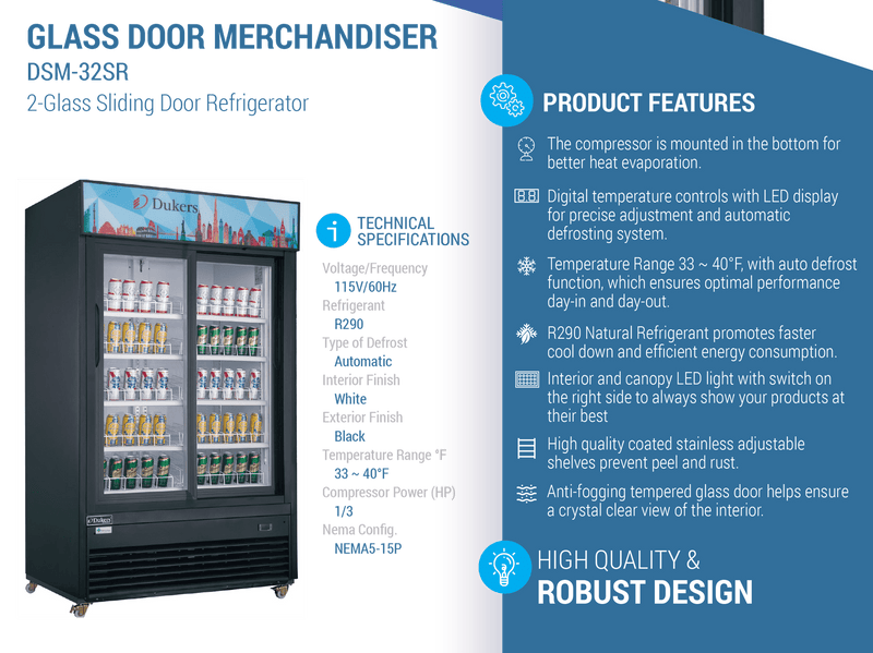 Dukers Merchandiser Refrigerator - CulinaryProfis