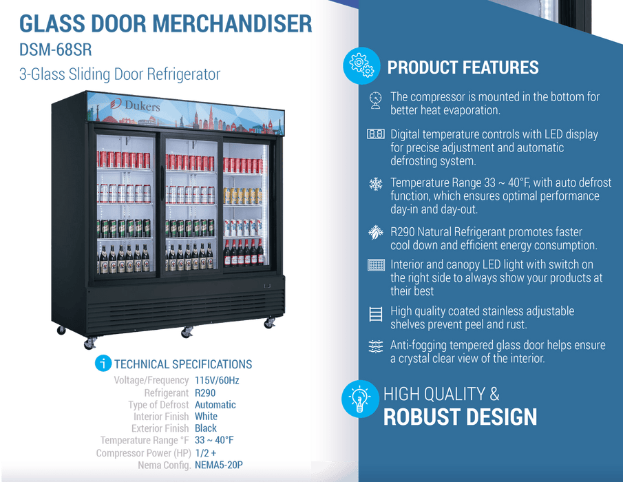 Dukers Merchandiser Refrigerator - CulinaryProfis
