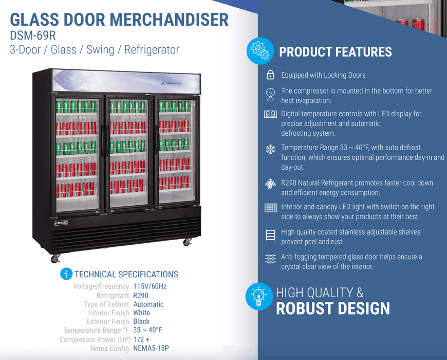 Dukers Merchandiser Refrigerator - CulinaryProfis