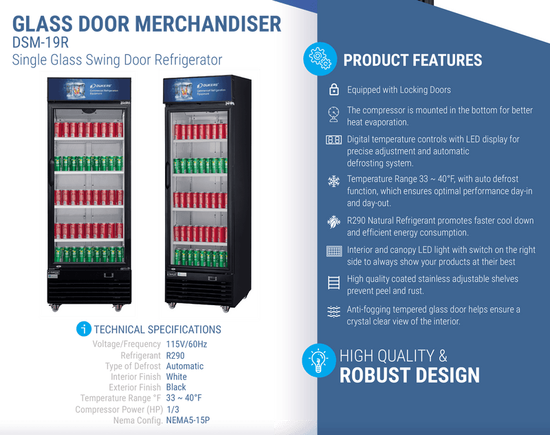 Dukers Merchandiser Refrigerator - CulinaryProfis