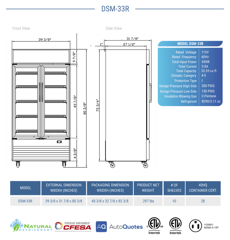 Dukers Merchandiser Refrigerator - CulinaryProfis