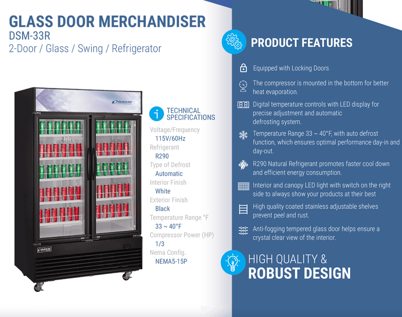 Dukers Merchandiser Refrigerator - CulinaryProfis