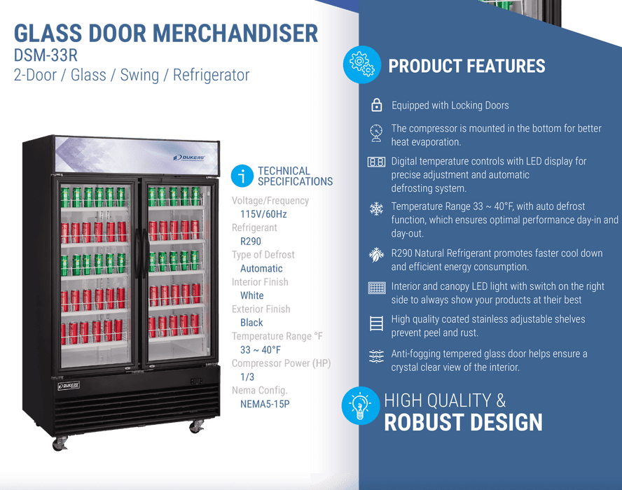 Dukers Merchandiser Refrigerator - CulinaryProfis