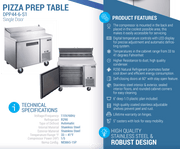 Dukers Pizza Prep Station Refrigerator - CulinaryProfis