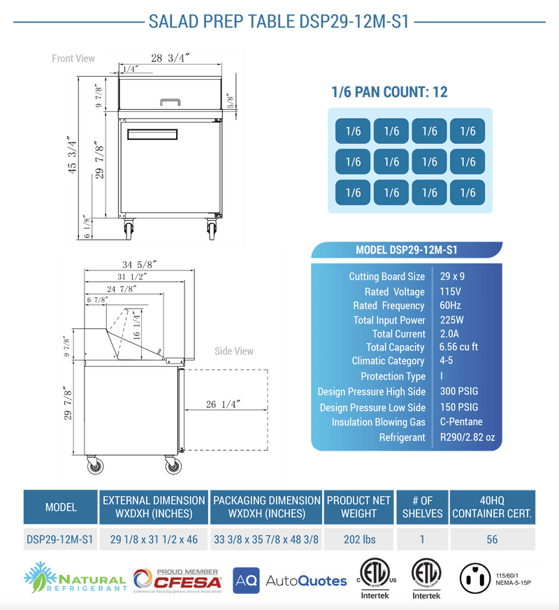 Dukers Salad Prep Station Refrigerator - CulinaryProfis