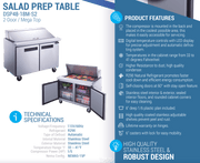 Dukers Salad Prep Station Refrigerator - CulinaryProfis