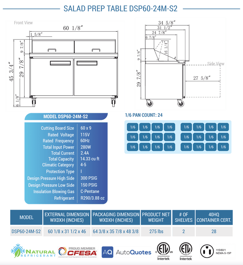 Dukers Salad Prep Station Refrigerator - CulinaryProfis