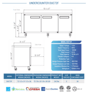 Dukers Undercounter Freezer - CulinaryProfis