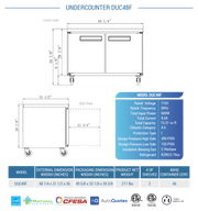 Dukers Undercounter Freezer - CulinaryProfis