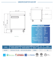 Dukers Undercounter Freezer - CulinaryProfis