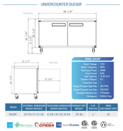 Dukers Undercounter Freezer - CulinaryProfis