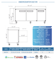 Dukers Undercounter Refrigerator - CulinaryProfis