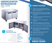 Dukers Undercounter Refrigerator - CulinaryProfis