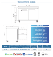 Dukers Undercounter Refrigerator - CulinaryProfis