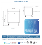 Dukers Undercounter Refrigerator - CulinaryProfis