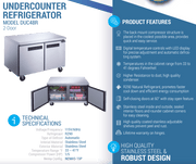Dukers Undercounter Refrigerator - CulinaryProfis