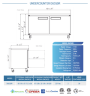 Dukers Undercounter Refrigerator - CulinaryProfis