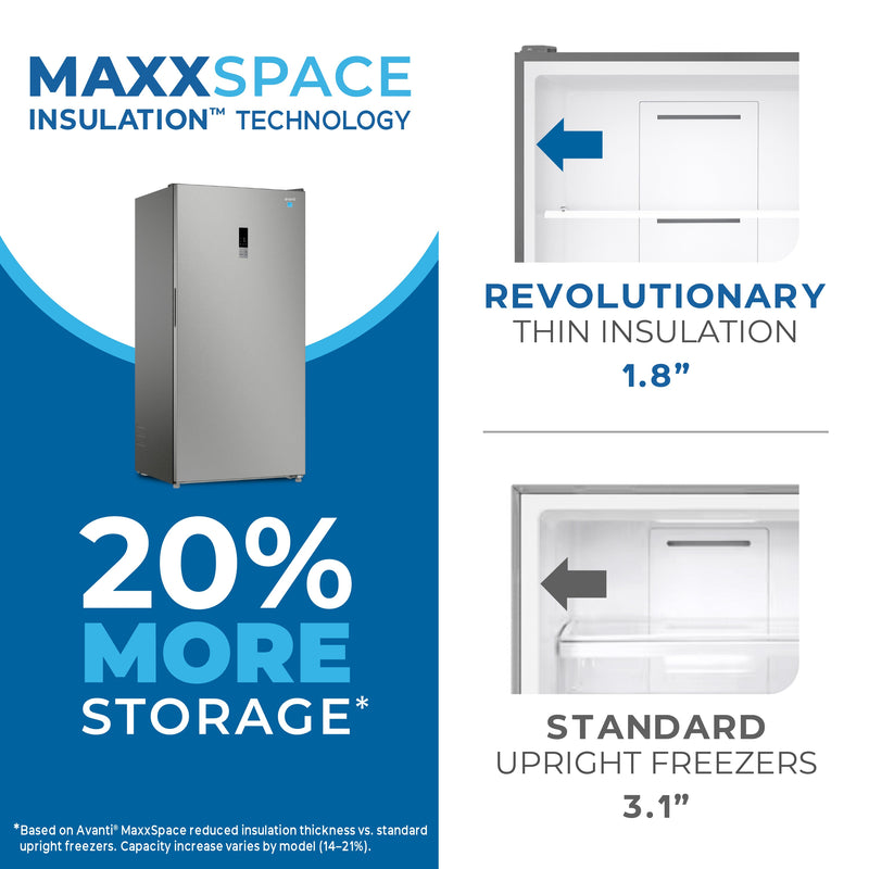 Avanti MaxxSpace Garage-Ready 17 cu. ft. Convertible Upright Freezer Avanti Products, LLC