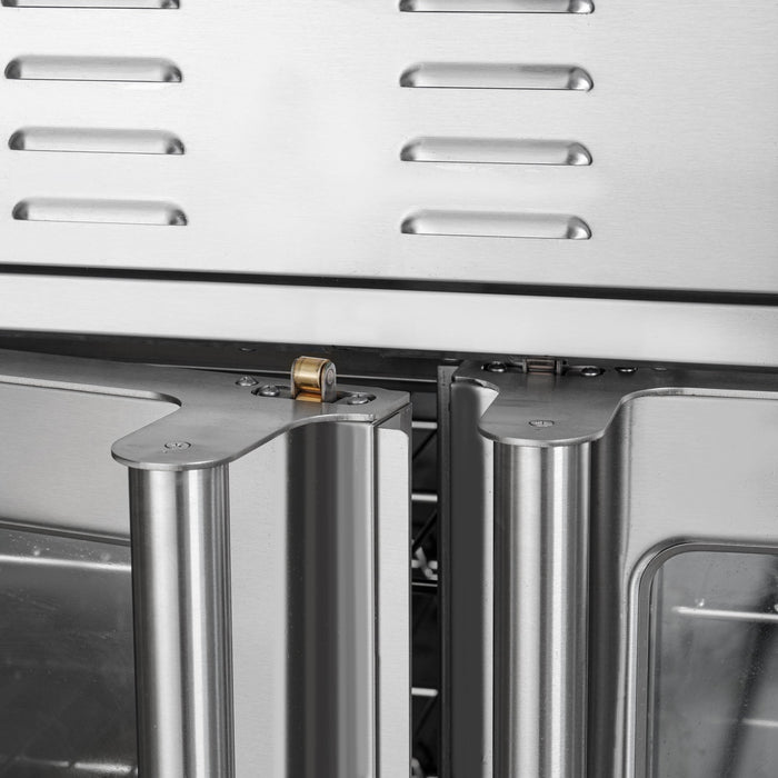 38 in. Full Size Double Commercial Natural Gas Convection Oven 108,000 BTU Total with stacking And Casters (KM-DCCO54-NGC)