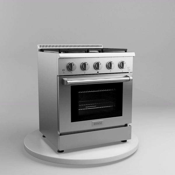 Empava EMPV-30GR03 30" Slide-In Natural Gas Range - 4.2 cu.ft with 4 Burners