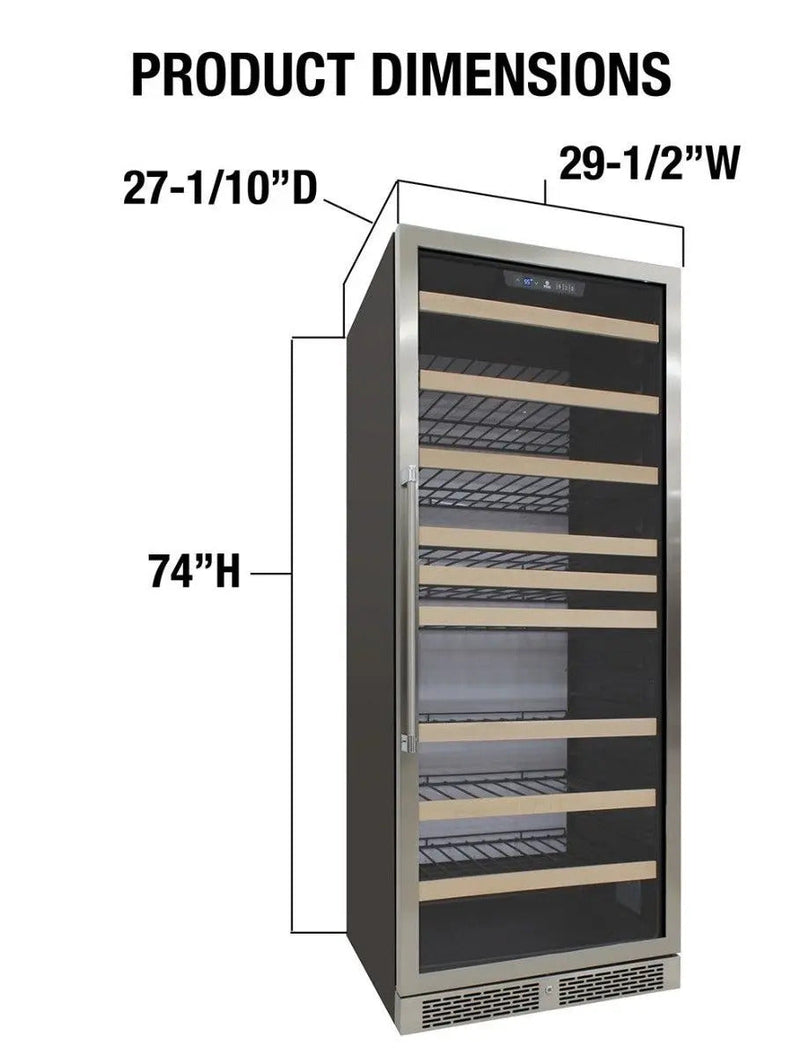Vinotemp White Backlit Panel Single-Zone Wine Cooler, 173 Bottle Capacity Vinotemp