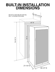 Vinotemp White Backlit Panel Single-Zone Wine Cooler, 173 Bottle Capacity Vinotemp