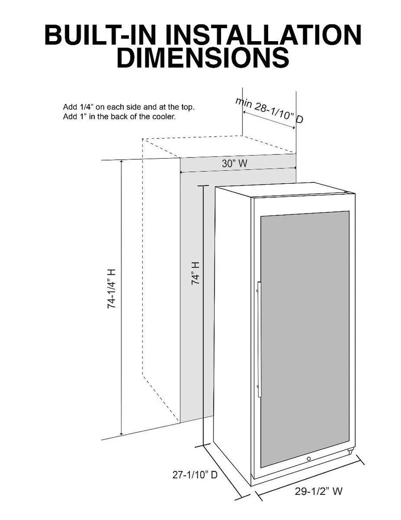 Vinotemp White Backlit Panel Single-Zone Wine Cooler, 173 Bottle Capacity Vinotemp