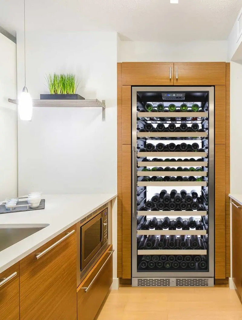 Vinotemp White Backlit Panel Single-Zone Wine Cooler, 173 Bottle Capacity Vinotemp