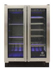 Vinotemp Dual Zone French Door Wine (21 bottle) & Beverage Cooler (55 can) Vinotemp