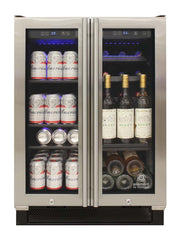 Vinotemp Dual Zone French Door Wine (21 bottle) & Beverage Cooler (55 can) Vinotemp