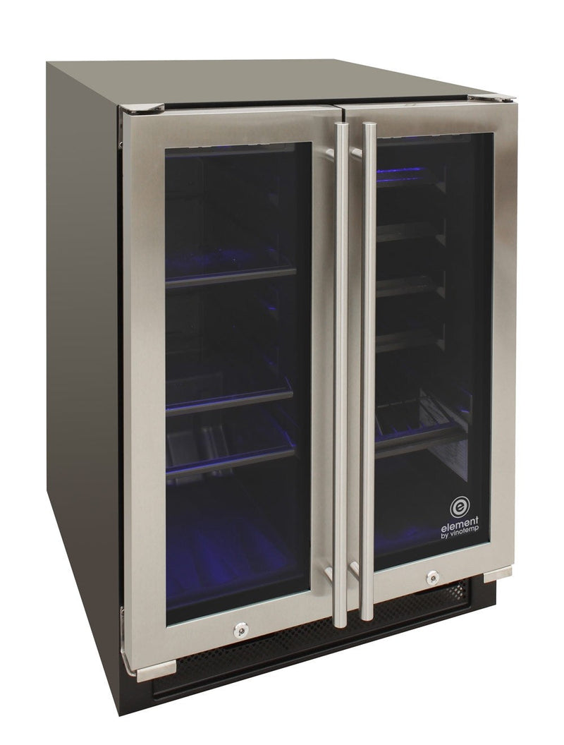 Vinotemp Dual Zone French Door Wine (21 bottle) & Beverage Cooler (55 can) Vinotemp