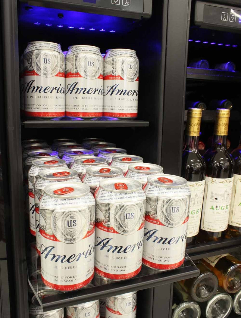 Vinotemp Dual Zone French Door Wine (21 bottle) & Beverage Cooler (55 can) Vinotemp