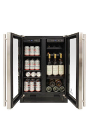 Vinotemp Dual Zone French Door Wine (21 bottle) & Beverage Cooler (55 can) Vinotemp