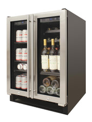 Vinotemp Dual Zone French Door Wine (21 bottle) & Beverage Cooler (55 can) Vinotemp