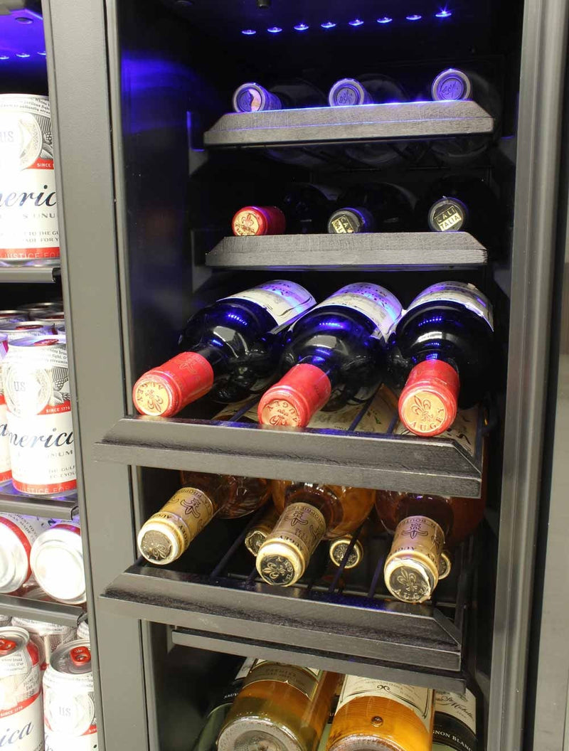 Vinotemp Dual Zone French Door Wine (21 bottle) & Beverage Cooler (55 can) Vinotemp