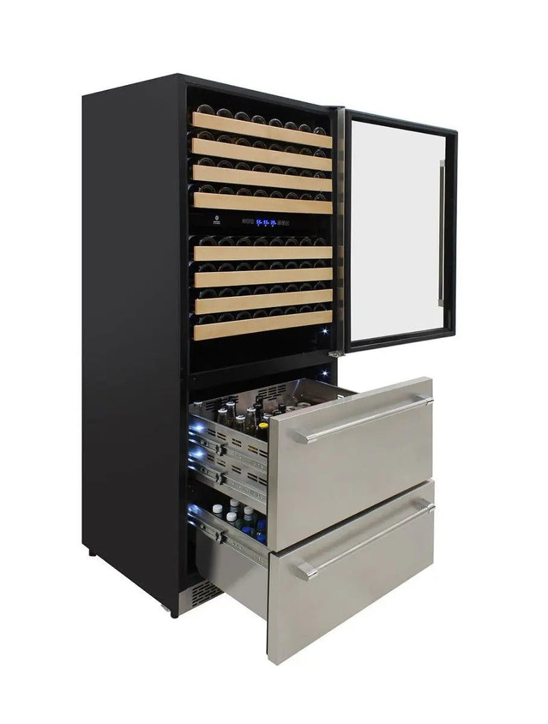 Vinotemp Triple-Zone Wine and Beverage Cooler, 135 Bottle Capacity Vinotemp
