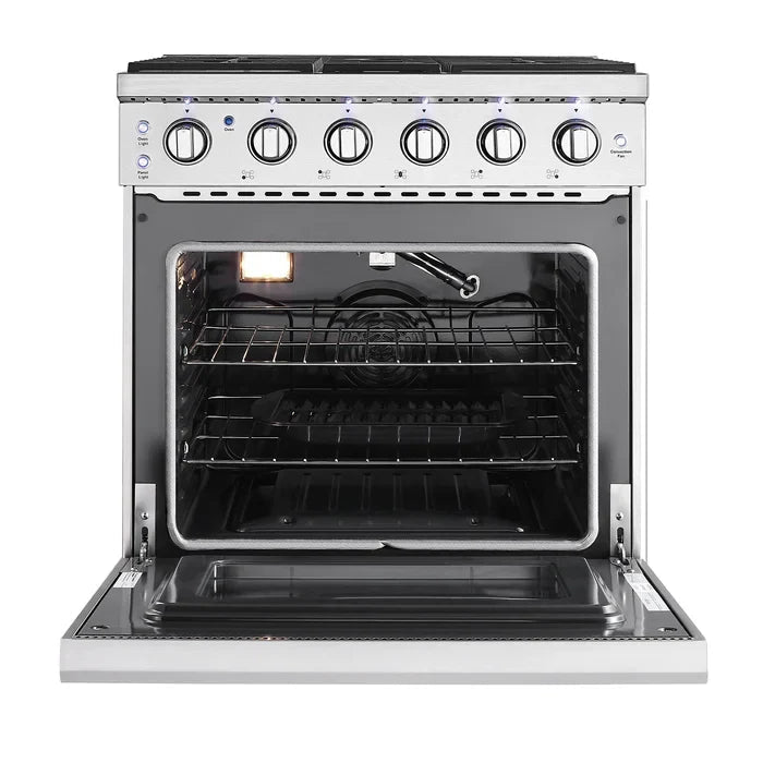 Empava 30" Freestanding Single Oven Natural Gas Range with 5 Burners - 4.5 cu.ft, EMPV - 30GR10 - CulinaryProfis