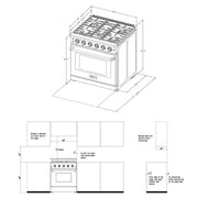Empava 30" Freestanding Single Oven Natural Gas Range with 5 Burners - 4.5 cu.ft, EMPV - 30GR10 - CulinaryProfis