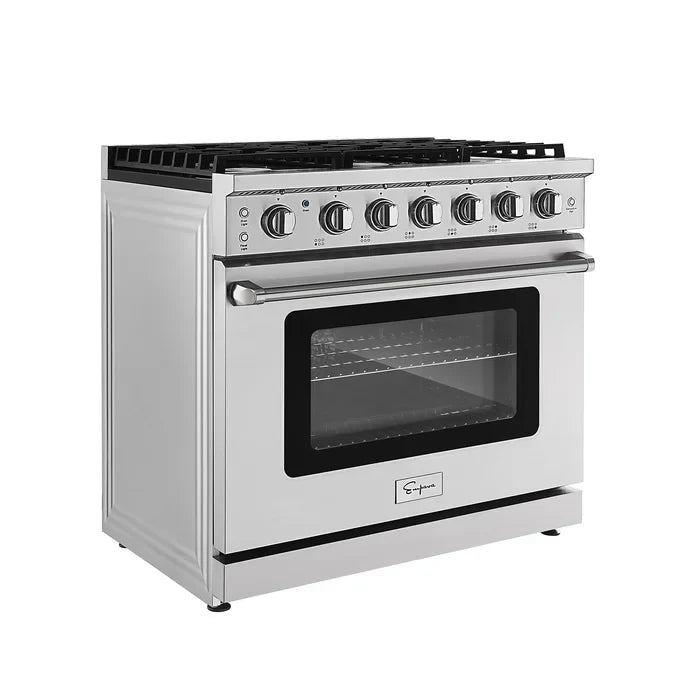 Empava EMPV-36GR11 36" Slide-In Natural Gas Range - 6 cu.ft Single Oven with 6 Burners