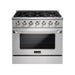 Empava EMPV - 36GR08 36" Slide - In Natural Gas Range - 5.2 cu.ft Single Oven with 6 Burners - CulinaryProfis
