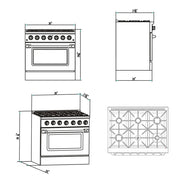 Empava EMPV - 36GR08 36" Slide - In Natural Gas Range - 5.2 cu.ft Single Oven with 6 Burners - CulinaryProfis