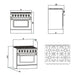 Empava EMPV - 36GR08 36" Slide - In Natural Gas Range - 5.2 cu.ft Single Oven with 6 Burners - CulinaryProfis