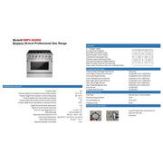 Empava EMPV - 36GR08 36" Slide - In Natural Gas Range - 5.2 cu.ft Single Oven with 6 Burners - CulinaryProfis